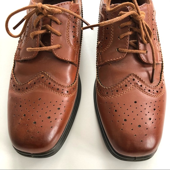 Deer Stags “Ace” Style Lace Up Brown Boys Shoes - Picture 4 of 10